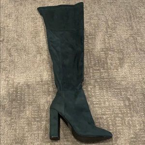 Hunter Green Thigh-High Heeled Boot